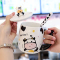 Xícara de café cerâmica dos desenhos animados, Caneca da vaca do estudante, Canecas estúpidas e fofas, Copos de café da manhã infantil