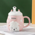 Caneca cerâmica de ovelha animal dos desenhos animados Copo de leite Copo de café Copo de leite para escritório Casa Caneca de água quente