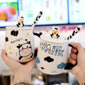 Xícara de café cerâmica dos desenhos animados, Caneca da vaca do estudante, Canecas estúpidas e fofas, Copos de café da manhã infantil