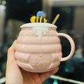 Caneca de cerâmica de abelha kawaii, mistura de café, leite, água, café da manhã doméstico, design criativo, canecas de cerâmica, aparelho para bebidas para festa