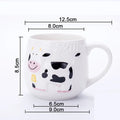 Caneca de leite de cerâmica com desenho de animal, xícara de café de vaca fofa, criativa, para casa, leite, chá, escritório, presente de feriado para crianças