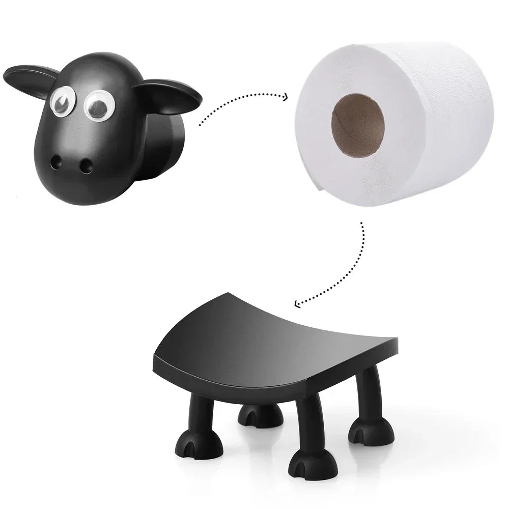 Novo bonito ovelha cão forma rack de tecido higiênico livre armazenamento rolo suporte papel forma animal decorativo rack papel higiênico