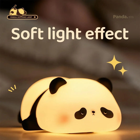 Luzes noturnas led fofas de ovelha panda coelho lâmpada de silicone recarregável usb cronometragem decoração de cabeceira crianças bebê luz noturna presente de aniversário