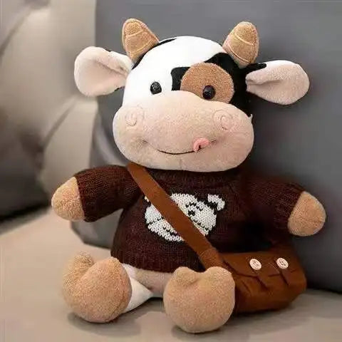 26cm dos desenhos animados leite vaca boneca de pelúcia bonito simulação gado animais brinquedos de pelúcia macio pelúcia camisola vaca travesseiro meninas presentes aniversário