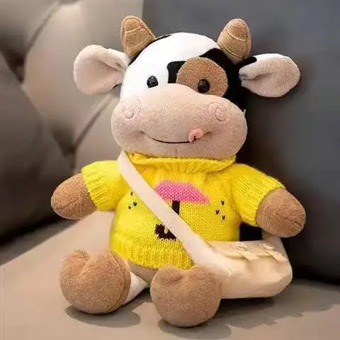 26cm dos desenhos animados leite vaca boneca de pelúcia bonito simulação gado animais brinquedos de pelúcia macio pelúcia camisola vaca travesseiro meninas presentes aniversário