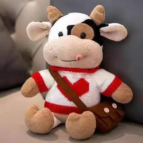 26cm dos desenhos animados leite vaca boneca de pelúcia bonito simulação gado animais brinquedos de pelúcia macio pelúcia camisola vaca travesseiro meninas presentes aniversário