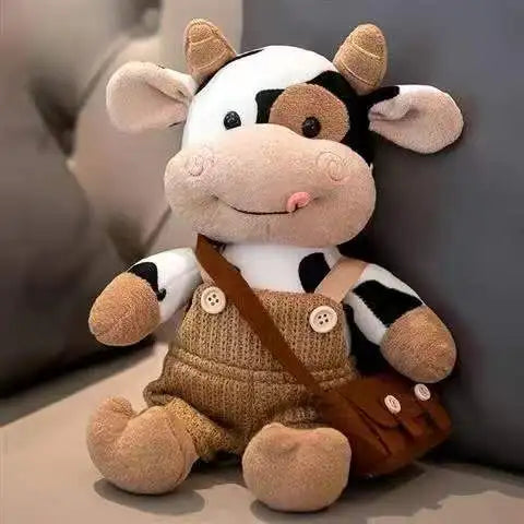 26cm dos desenhos animados leite vaca boneca de pelúcia bonito simulação gado animais brinquedos de pelúcia macio pelúcia camisola vaca travesseiro meninas presentes aniversário